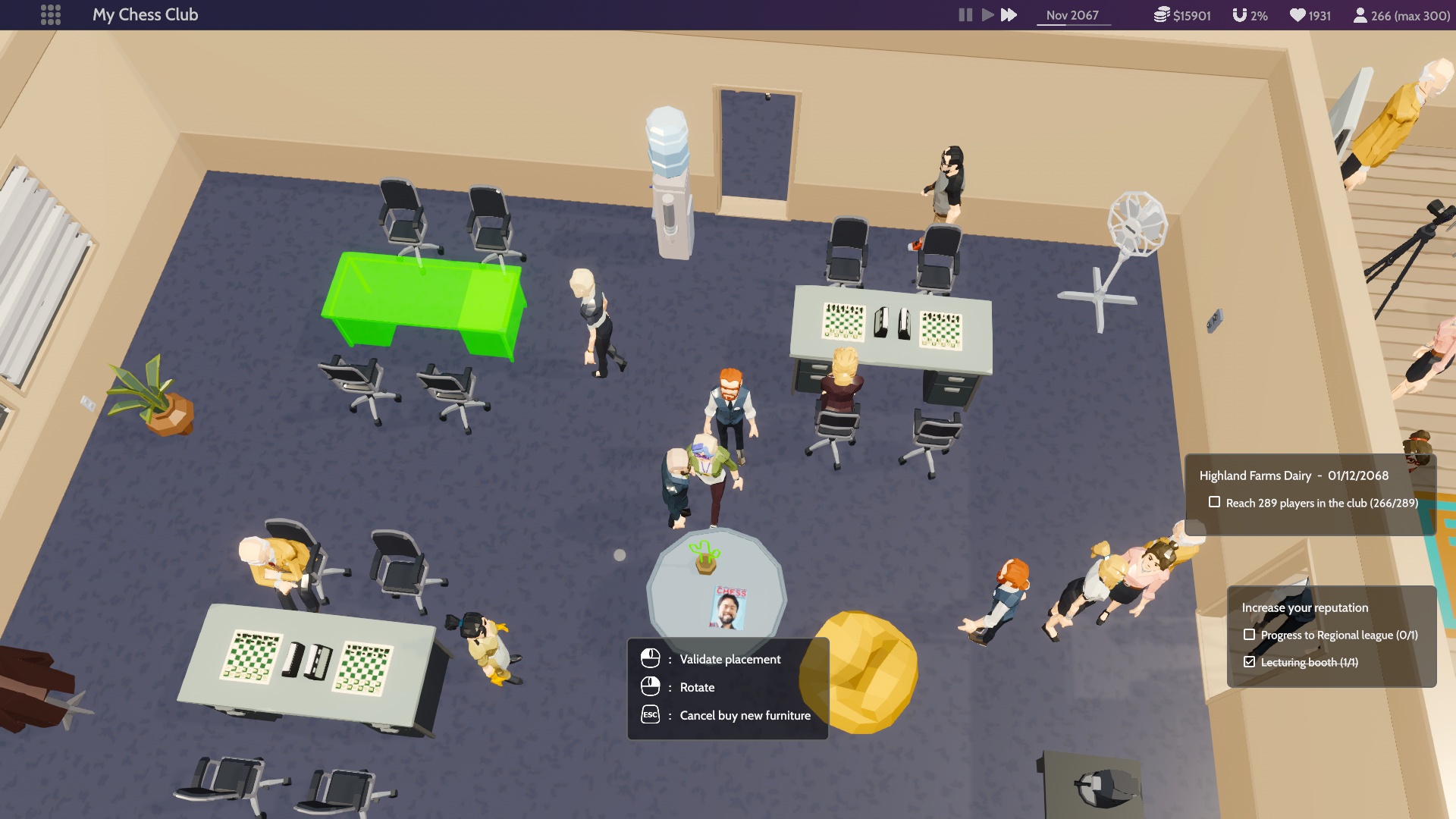 Adding furniture